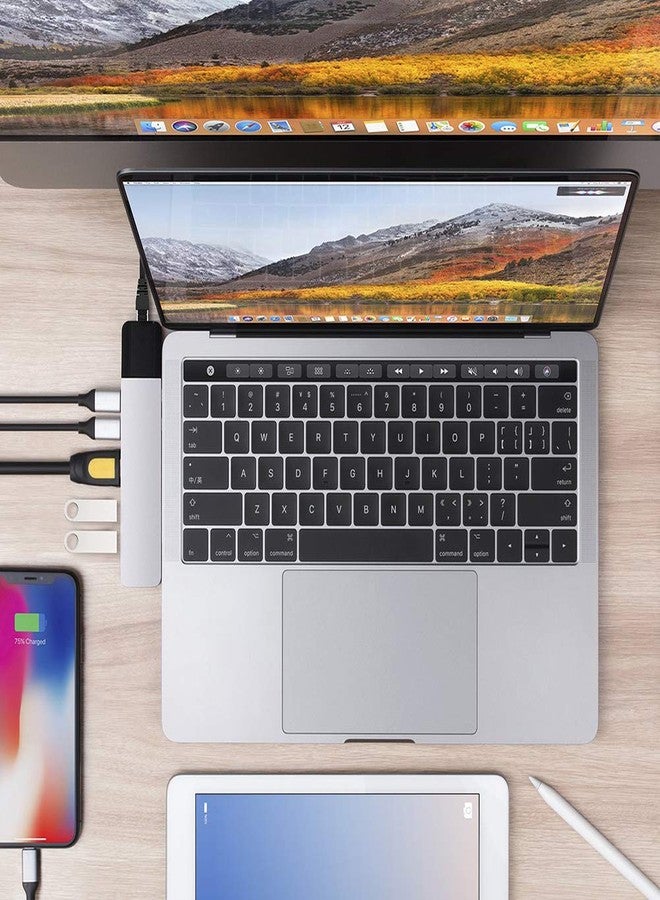 هايبر موزع USB-C من هايبر درايف، محول 6 في 2 ثنائي من النوع C مع منفذ USB-C بسرعة 40 جيجابت في الثانية بقدرة 100 واط، ومنفذ شحن سريع PD بسرعة 5 جيجابت في الثانية بقدرة 60 واط، ومنفذي USB 3.0، ومنفذ إيثرنت جيجابت، ومنفذ HDMI بدقة 4K، وقاعدة توصيل Thunderbolt 3 لأجهزة MacBook Pro 2020 و2019 - Image 2