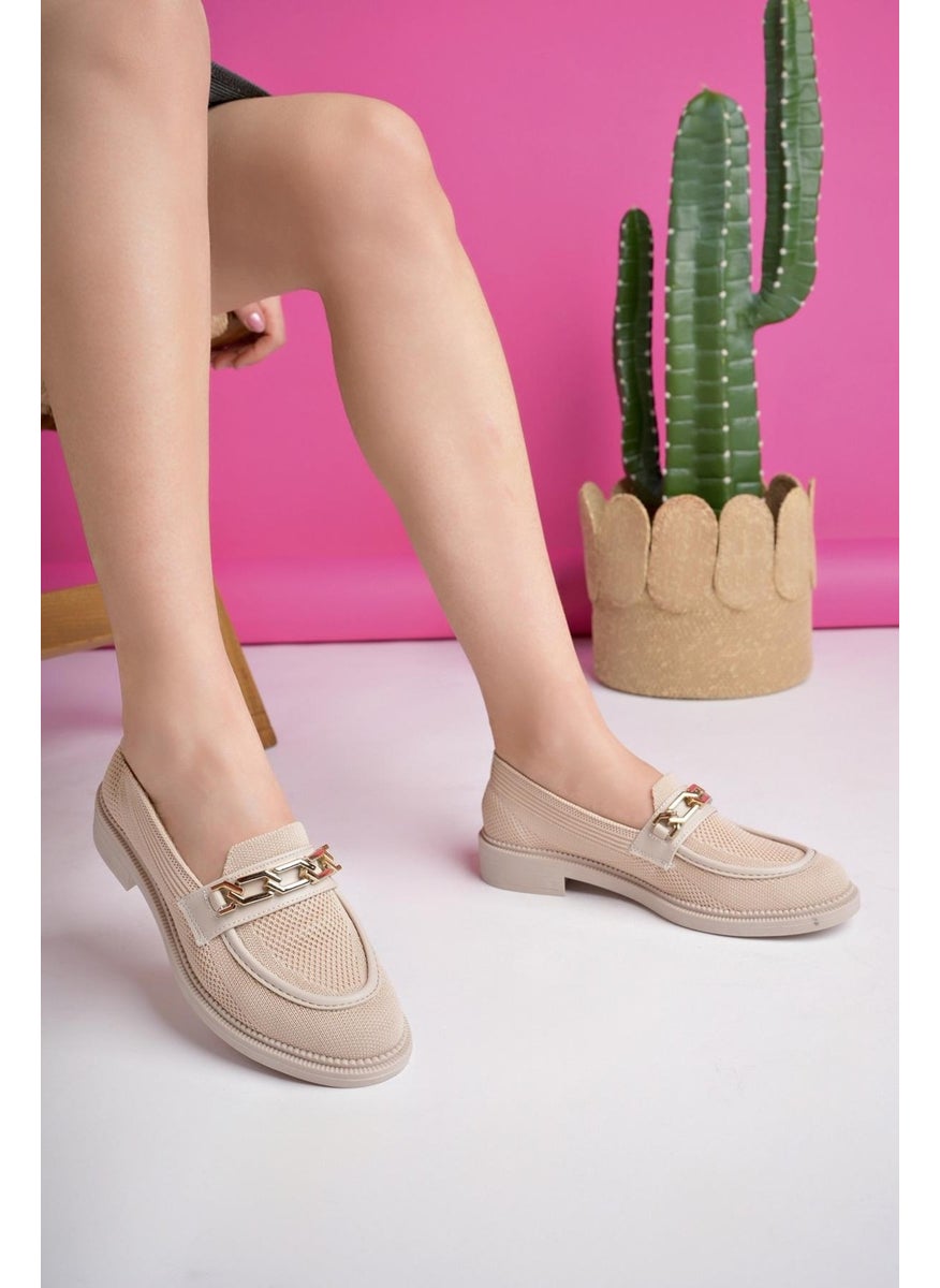 muggo Viola Guaranteed Knitwear Metal Buckle Women's Loafer Casual Shoes  - Image 1