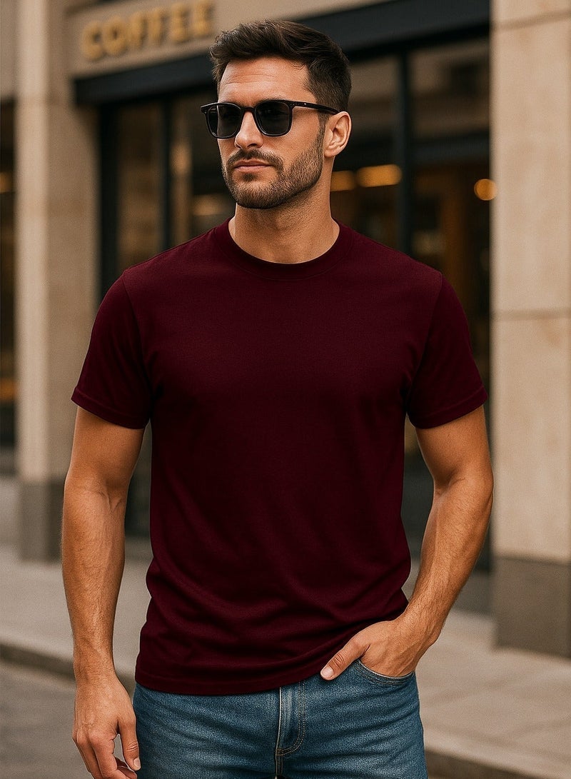 Selecta Now Mens T Shirt Plain 100% Combed Cotton Comfortable Wine T Shirt Tank Top & Tees - Image 2