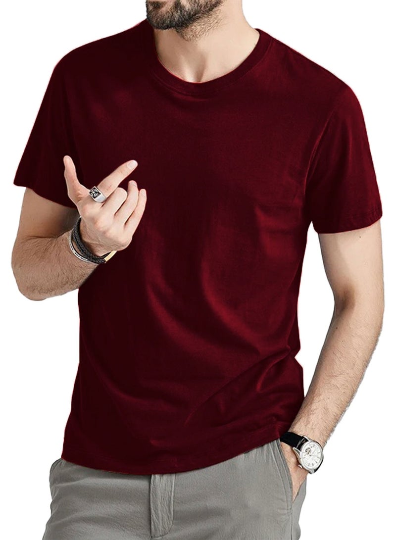 Selecta Now Mens T Shirt Plain 100% Combed Cotton Comfortable Wine T Shirt Tank Top & Tees - Image 1