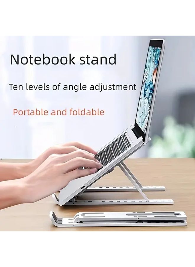 Black Adjustable Foldable Laptop Stand Ergonomic Cooling Portable Lightweight - Image 3