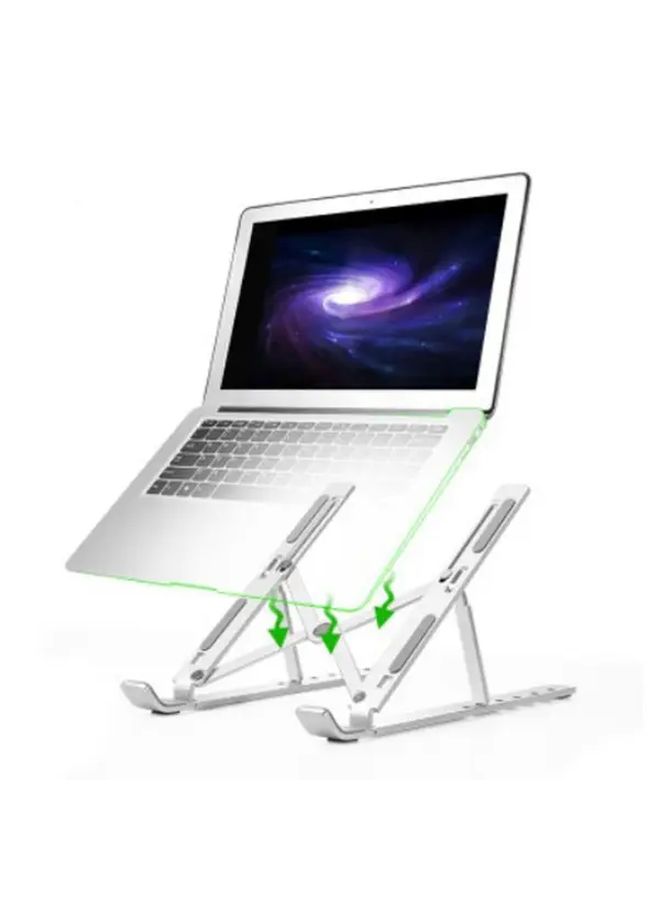 Black Adjustable Foldable Laptop Stand Ergonomic Cooling Portable Lightweight - Image 5