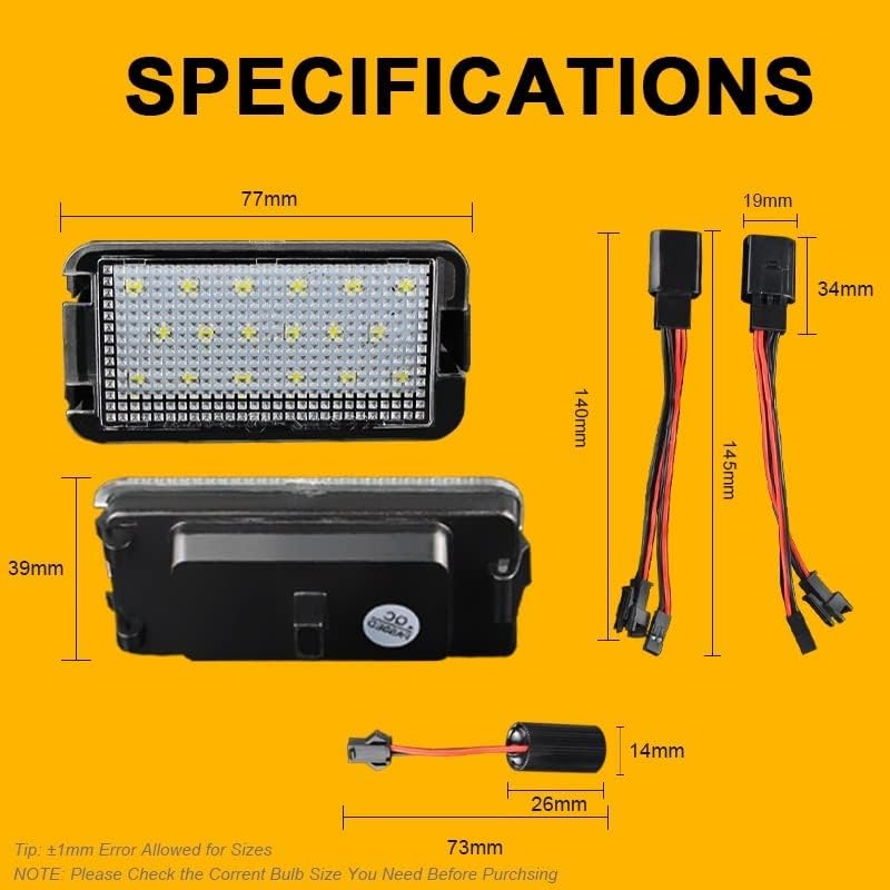 Vuzmode LED License Plate Lights for Seat Models - Image 2