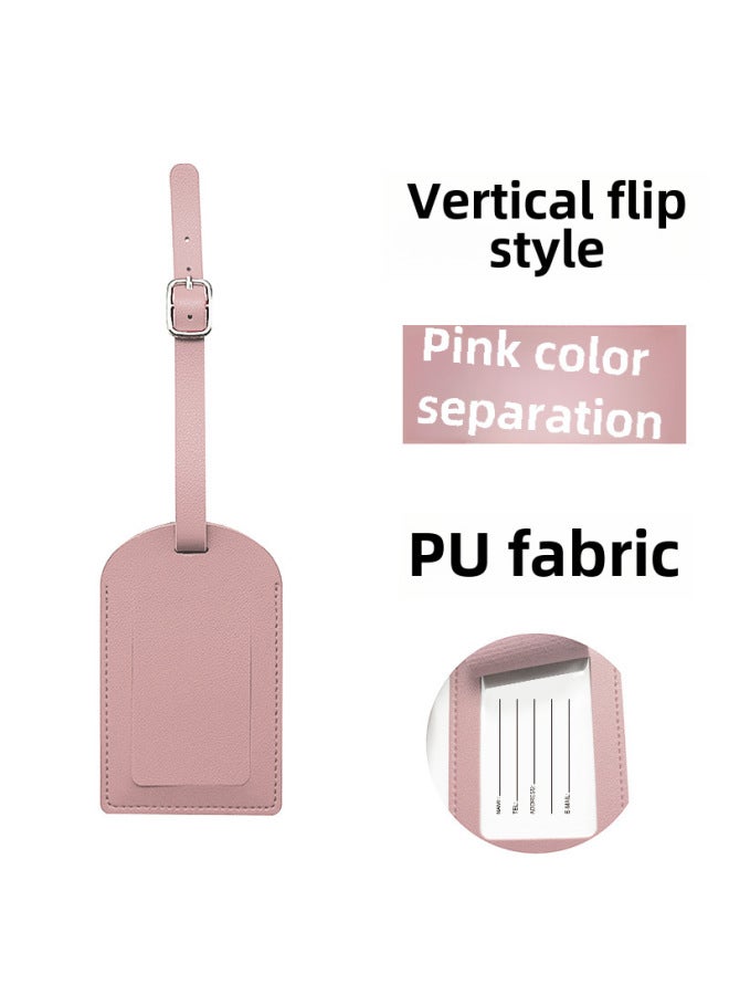 Thickened Pu Leather Boarding Pass Cover Vertical Horizontal Flip Bag Hardware Buckle Gift Inside Signature Paper Luggage Tag-Color:Vertical Pink - Image 1
