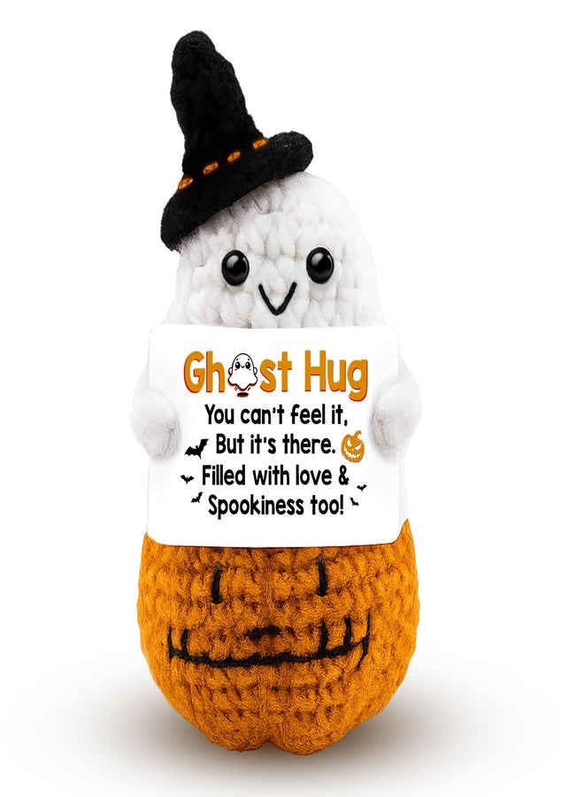 igvean Boo Basket Stuffers Cute Creative Cute Crochet Boo Baskets Ideas Support Positive Birthday Gift for Friends Family Halloween Decoration Party Favor Cheer Up Gift for Her Him - Image 1