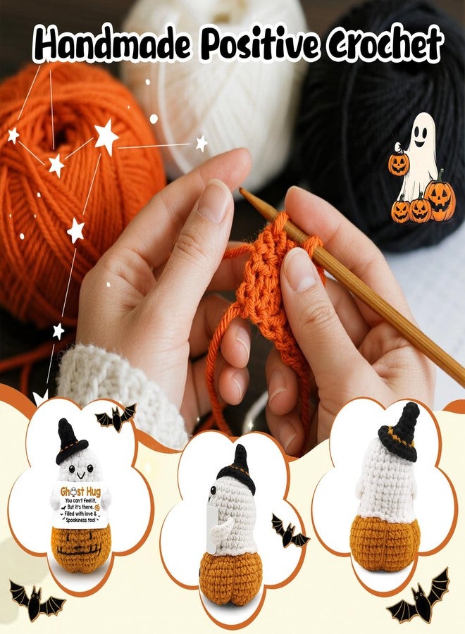 igvean Boo Basket Stuffers Cute Creative Cute Crochet Boo Baskets Ideas Support Positive Birthday Gift for Friends Family Halloween Decoration Party Favor Cheer Up Gift for Her Him - Image 2