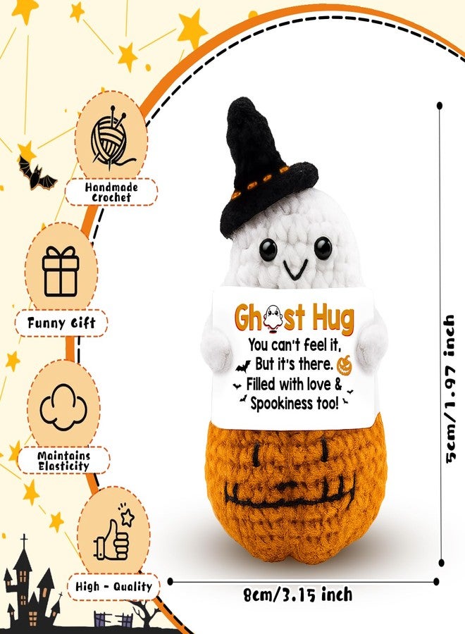 igvean Boo Basket Stuffers Cute Creative Cute Crochet Boo Baskets Ideas Support Positive Birthday Gift for Friends Family Halloween Decoration Party Favor Cheer Up Gift for Her Him - Image 5