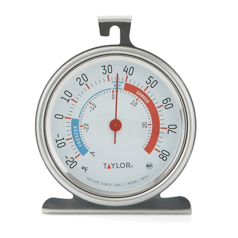 Taylor Taylor 5924 Large Dial Kitchen Refrigerator and Freezer Kitchen Analog Thermometer 3 Inch DialSilver 1 Count Pack of 1 