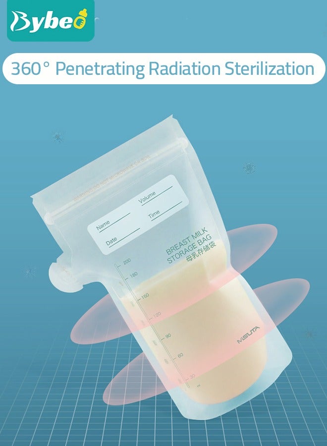 بيبو 60 قطعة من أكياس تخزين حليب الأم من ببيو، عبوة عد، حقيبة حليب سهلة الاستخدام للرضاعة الطبيعية، معقمة ، محكمة الغلق ومضاعفة بشكل صحي ، قائمة بذاتها ومناسبة للتبريد والتجميد - Image 4
