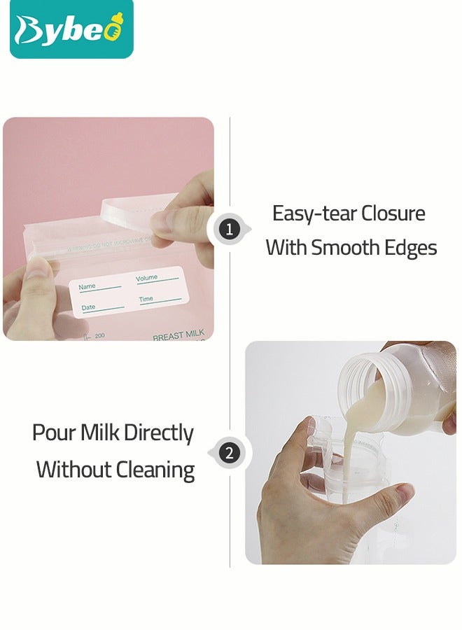 بيبو 60 قطعة من أكياس تخزين حليب الأم من ببيو، عبوة عد، حقيبة حليب سهلة الاستخدام للرضاعة الطبيعية، معقمة ، محكمة الغلق ومضاعفة بشكل صحي ، قائمة بذاتها ومناسبة للتبريد والتجميد - Image 5
