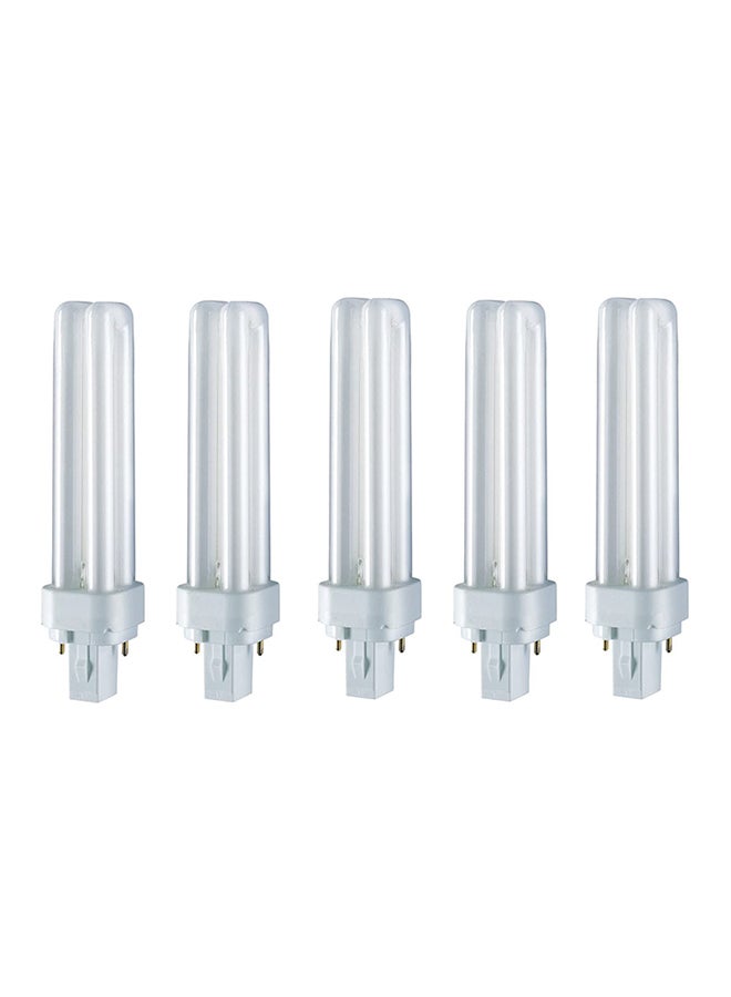 OSRAM 5-Piece Dulux D Durable Fluorescent Lamp Energy Saver 2 Pin 18 W Daylight CFL Bulb - Image 1