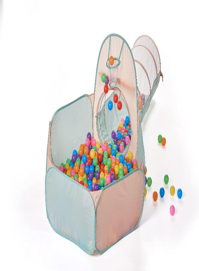 UTEX 3 in 1 Pop Up Kids Play Tent with Tunnel and Ball Pit for Kids, Boys, Girls, Babies and Toddlers, Indoor/Outdoor Playhouse,Pink - Image 2