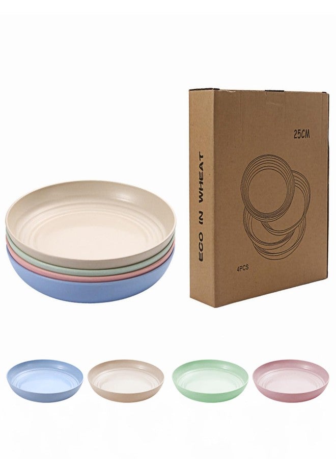 BGVM Lightweight Wheat Straw Plates - Unbreakable, Microwave & Dishwasher Safe, Eco-Friendly Deep Dinner Plates for Healthy Everyday Use - Pack of 4 (1, 25_CM) - Image 1