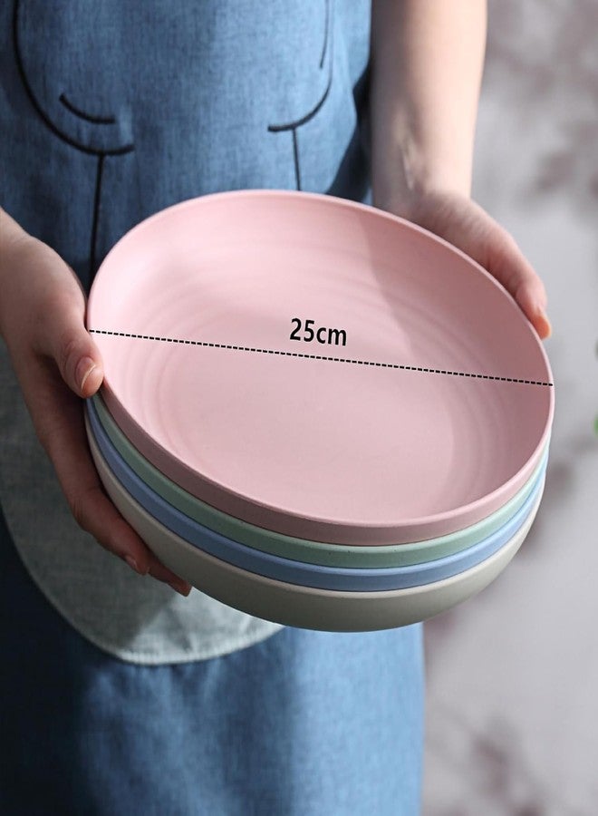 BGVM Lightweight Wheat Straw Plates - Unbreakable, Microwave & Dishwasher Safe, Eco-Friendly Deep Dinner Plates for Healthy Everyday Use - Pack of 4 (1, 25_CM) - Image 2