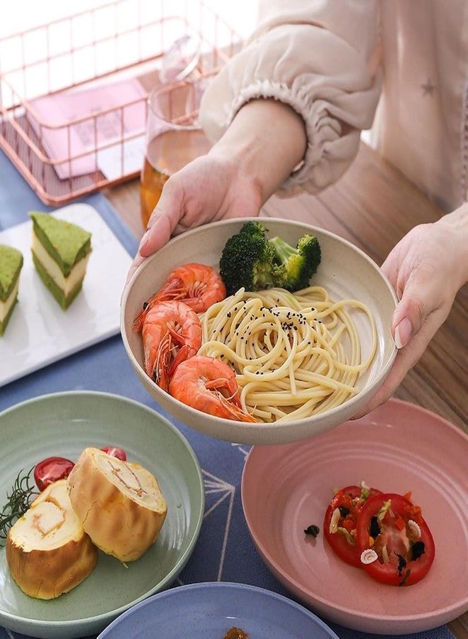 BGVM Lightweight Wheat Straw Plates - Unbreakable, Microwave & Dishwasher Safe, Eco-Friendly Deep Dinner Plates for Healthy Everyday Use - Pack of 4 (1, 25_CM) - Image 4