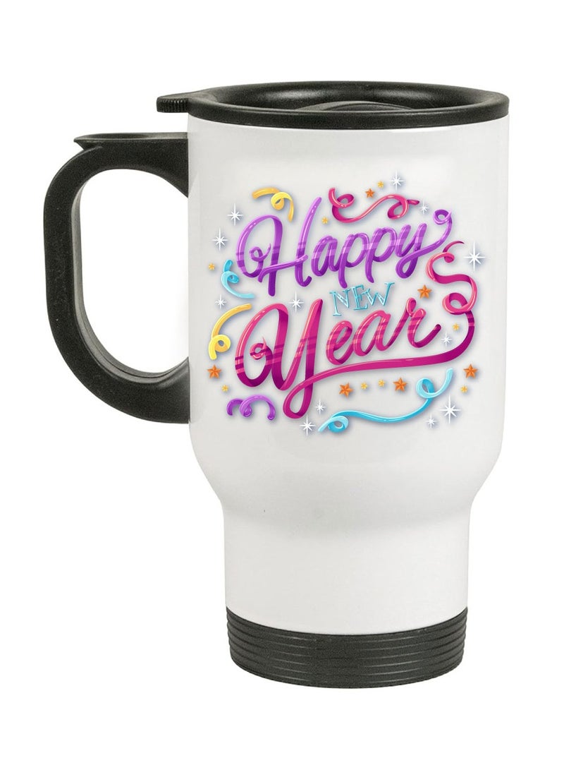 PRINTSHOP4ME Happy New Year Design Printed Travel Mug Suitable Gift for Family and Friends - New Year Theme - New year Decor - Gifts for Special person  - Image 1