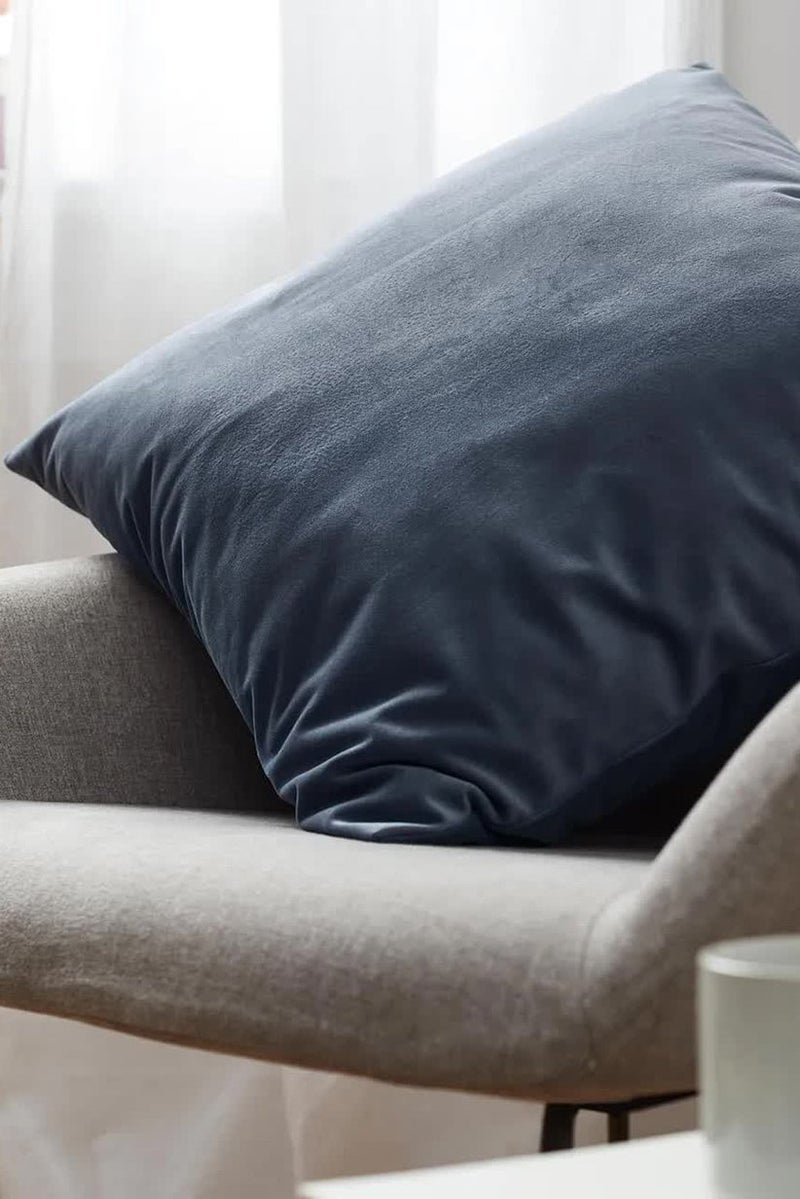 Tchibo Velvet Throw Pillow Cover, Blue  - Image 1