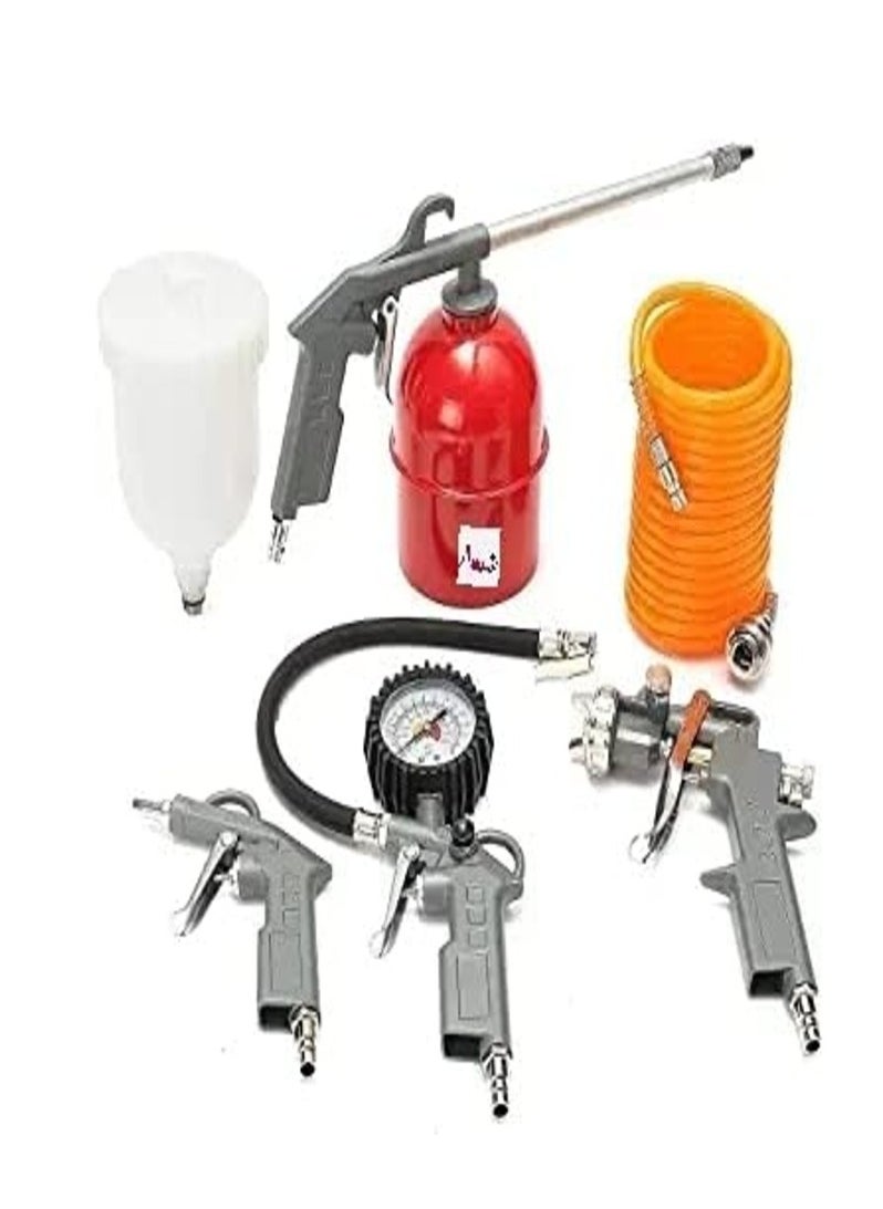 ABBASALI 5pcs Set Pneumatic Spray Gun Diesel Gun Air Duster Gun Inflator Kit & Hose  - Image 1