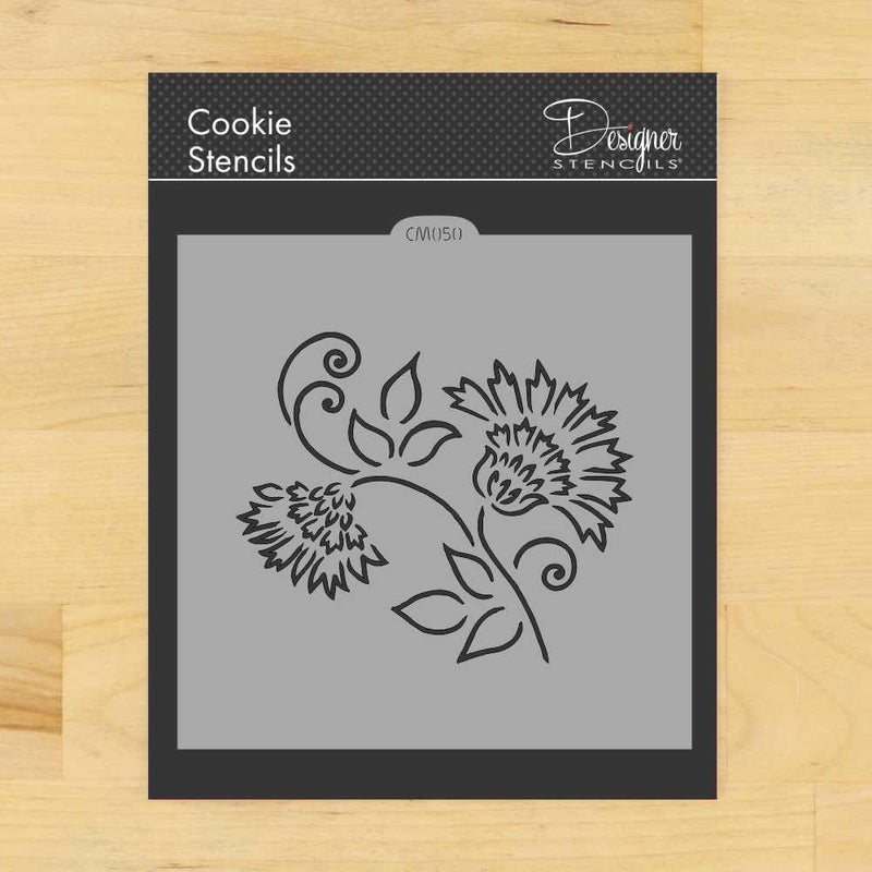 Designer Stencils Brushstroke Thistle Flower Cookie and Craft Stencil CM050 by Designer Stencils - Image 1