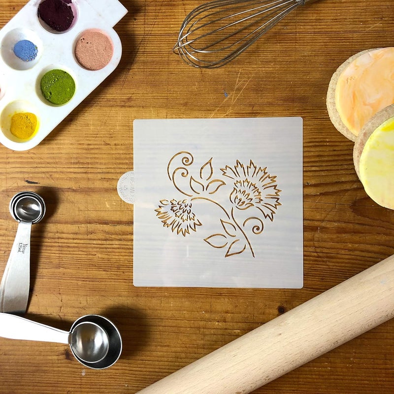 Designer Stencils Brushstroke Thistle Flower Cookie and Craft Stencil CM050 by Designer Stencils - Image 2