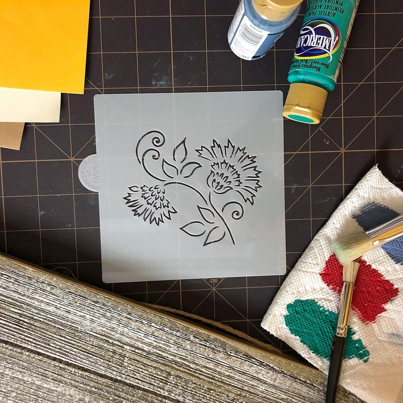 Designer Stencils Brushstroke Thistle Flower Cookie and Craft Stencil CM050 by Designer Stencils - Image 3