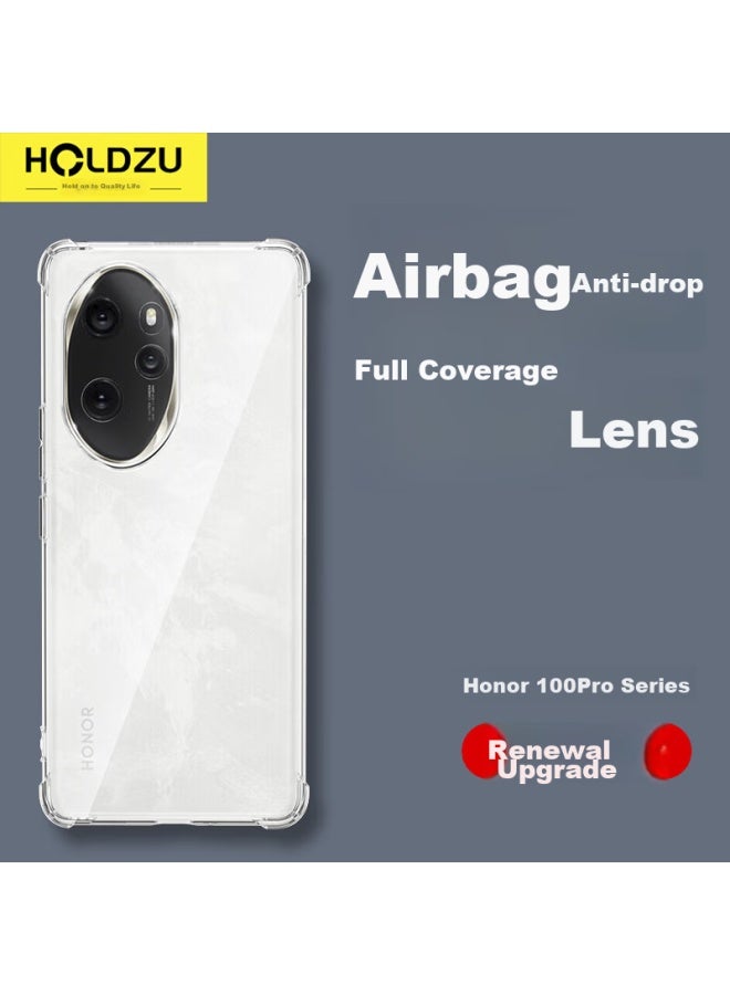 Holdzu Phone Case For Honor 100 Pro, Honor 100 Pro Protective Cover, Silicone Lens Full Protection, Ultra-thin Frosted Case For Men And Women, New - Transparent - Image 1