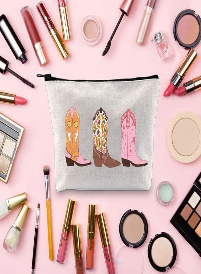 TOBGBE Western Gift Women Cowboy Boots Idea Zipper Pouch Bag Western Cowgirls Cosmetic Bag Western Bags For Women (Cowboy Boots) - Image 5
