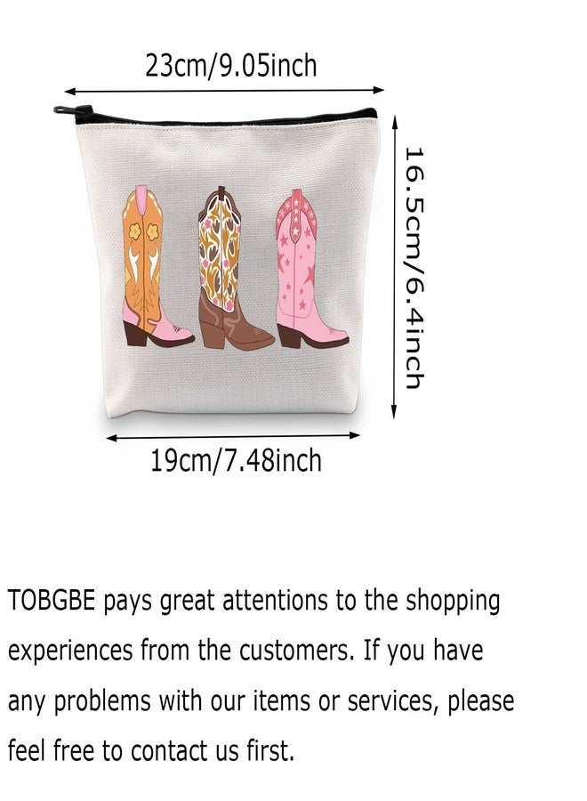 TOBGBE Western Gift Women Cowboy Boots Idea Zipper Pouch Bag Western Cowgirls Cosmetic Bag Western Bags For Women (Cowboy Boots) - Image 2