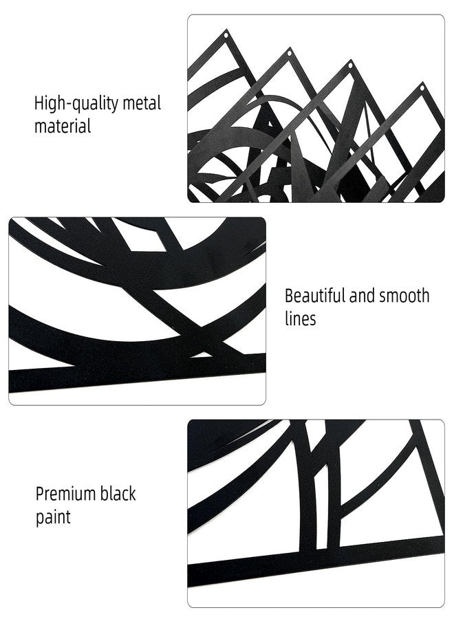 COM4SPORT 4 Pieces Black Abstract Metal Wall Art, Modern Minimalist Matte Wall Decor, 3D Textured Wall Sculptures, Black and White Wall Art for Living Room Bedroom Bathroom Study Office (15.7 x 10.6inch) - Image 4