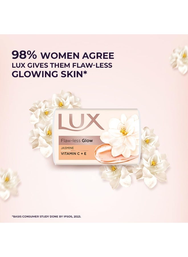 Lux Flaw-less Glow Bathing Soap infused with Vitamin C & E |For Superior Glow|Buy 4 Get 1 Free|750g (5x150g) - Image 3