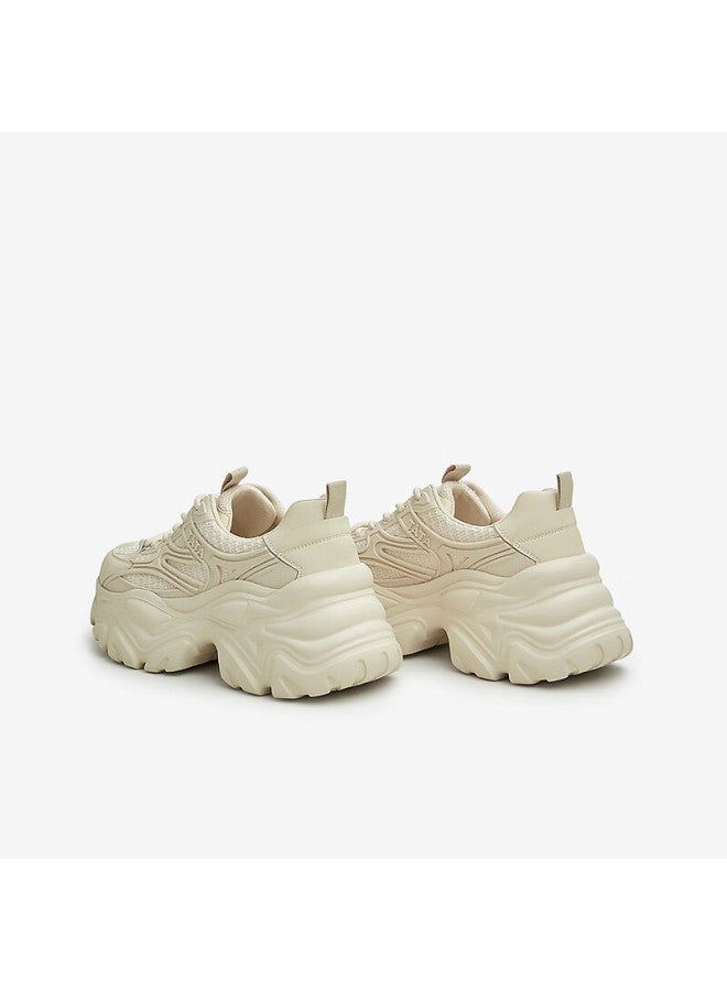 Tata Tata Dad Sneakers  Women's Casual Shoes Thick Sole Height Increasing Summer Sports Shoes Apricot Am5 Size 38 - Image 2