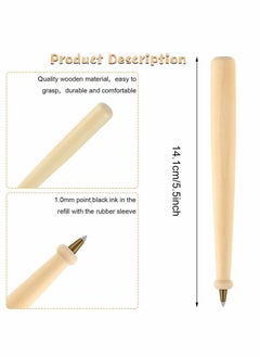 Y&D Writing Pens with Black Ink, 10 Pieces Wood Baseball Drumstick Natural Color Students Reward Bat for Friend Kids Favor Craft  - Image 5