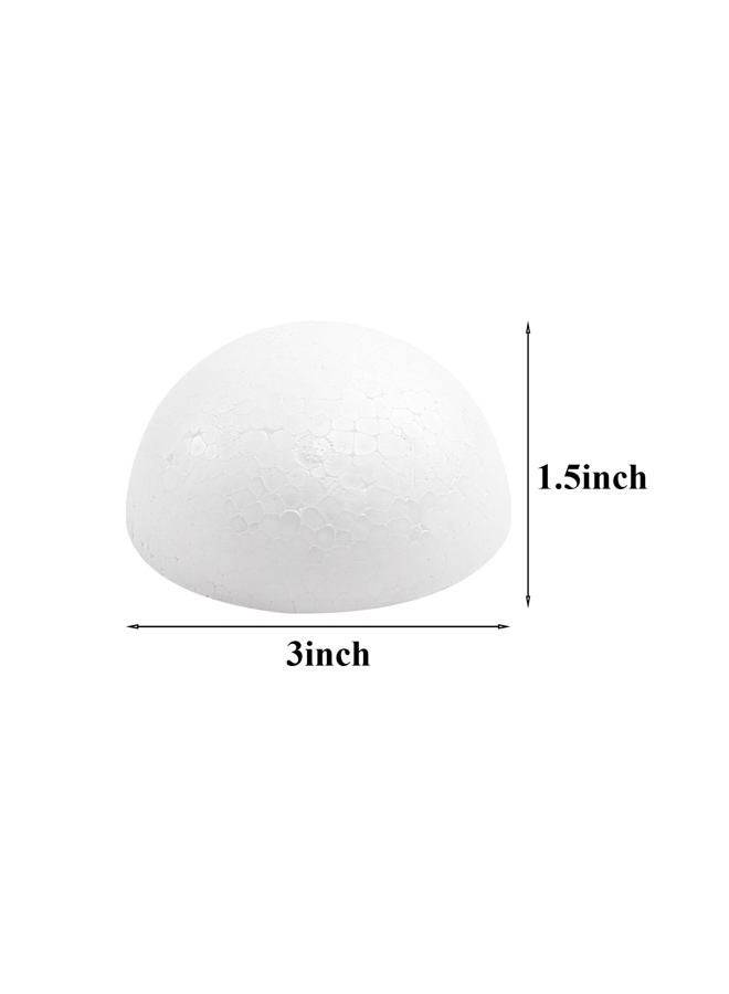 Crafjie 10PCS 3 Inchs Half Foam Balls White Half Round Polystyrene Foam Balls Craft Supplies Hemispherical Christmas Craft Ballfor DIY Home Craft Project and Art Decoration - Image 2