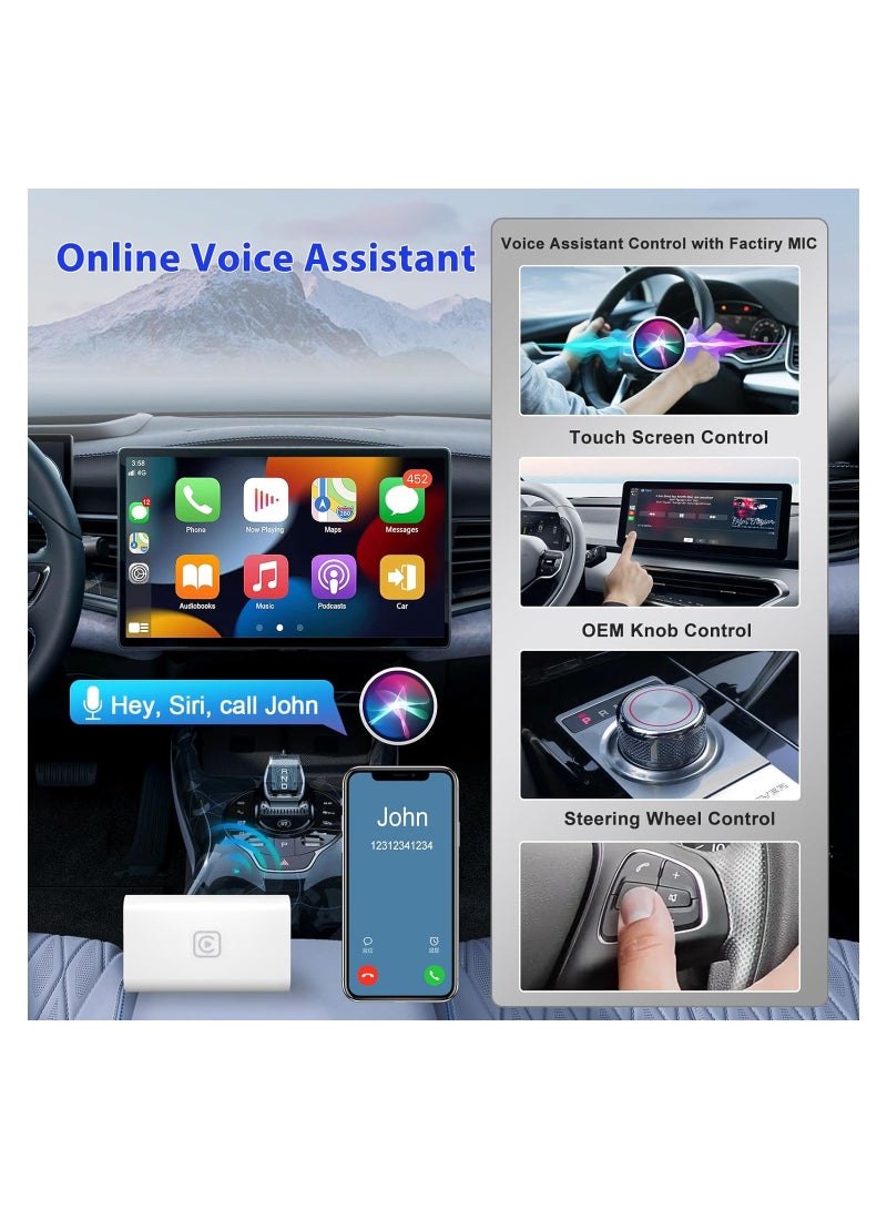 Zikra Wireless CarPlay Adapter for Factory Wired CarPlay - Bluetooth Dongle for iPhone, Plug & Play Upgrade for Original Car System, Convert Wired to Wireless with USB/Type-C Sync App Box. - Image 2