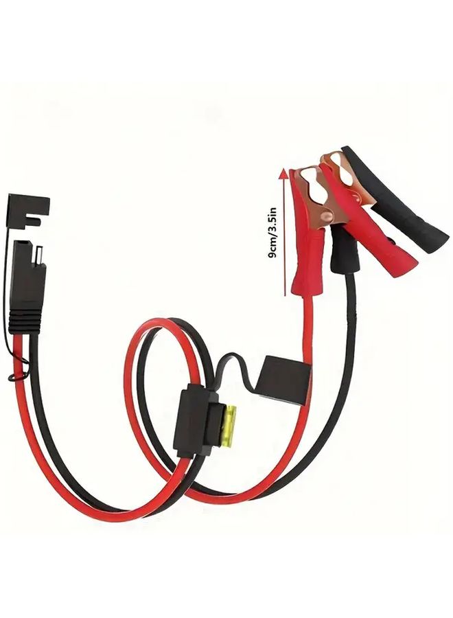 14 AWG SAE to Alligator Clip Cable 3ft with Fuse for Car Motorcycle Jump Start - Image 2