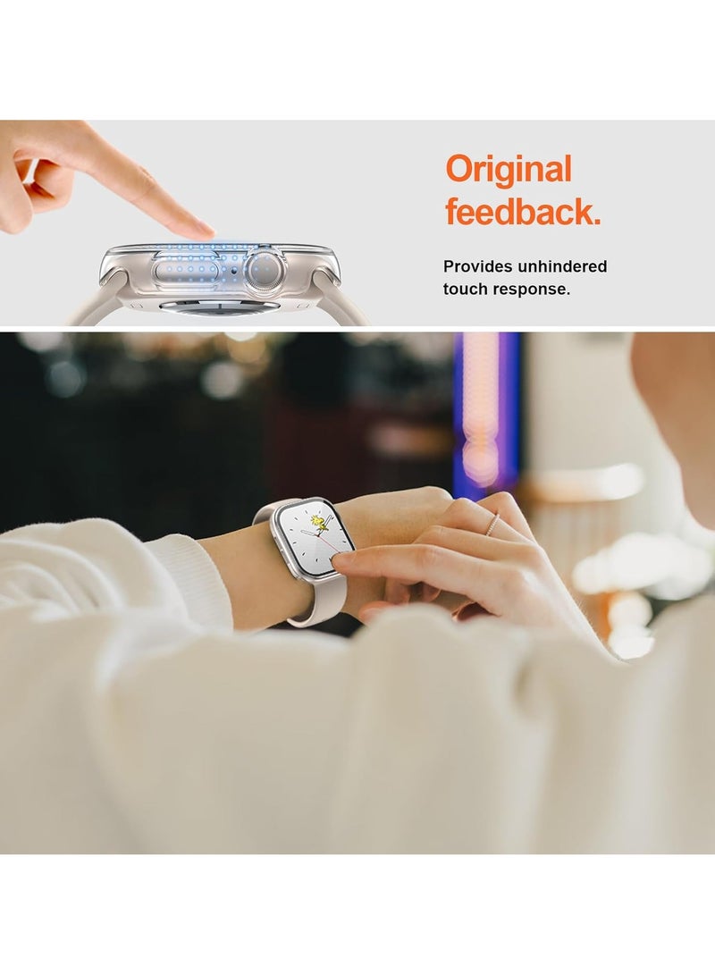 يوك حافظة لساعة Apple Watch Series 11/Series 10 مقاس 46 مم مع واقي شاشة، حافظة صلبة من البولي كربونات مع واقي شاشة من الزجاج المقوى بدون فقاعات، غطاء رفيع للغاية عالي الدقة - Image 2