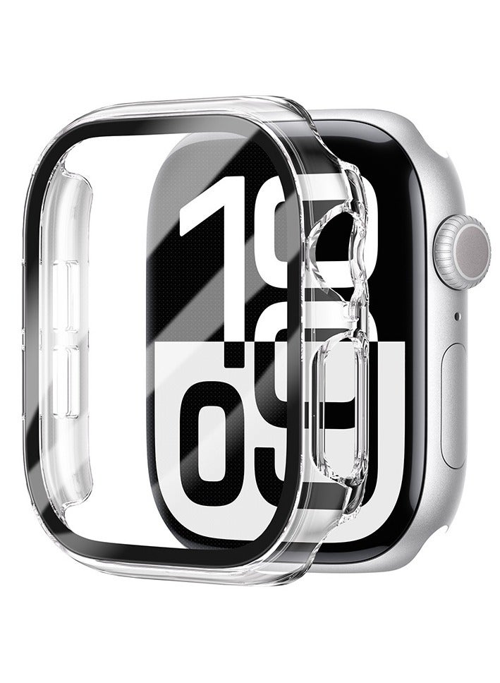 يوك حافظة لساعة Apple Watch Series 11/Series 10 مقاس 46 مم مع واقي شاشة، حافظة صلبة من البولي كربونات مع واقي شاشة من الزجاج المقوى بدون فقاعات، غطاء رفيع للغاية عالي الدقة - Image 1