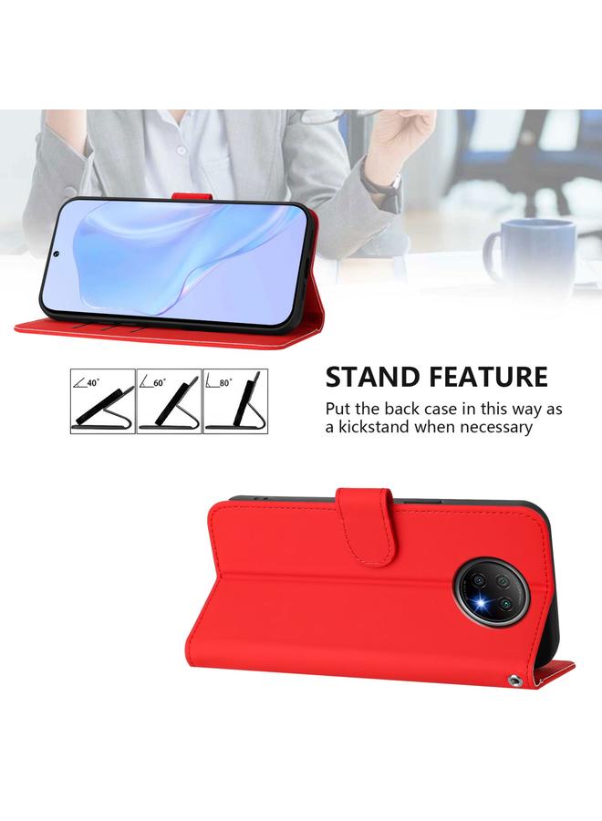 S-TOP Case For Redmi Note 9T Global Skin Feel Solid Color Leather Phone Case with Lanyard - Image 3