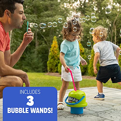 Fubbles Bubbles No-Spill Big Bubble Bucket in Pink | Bubbles for Toddlers and Kids of All Ages | Includes Fubbles Bubbles Bucket and 3 Bubble Wands, Made in The USA - Image 5