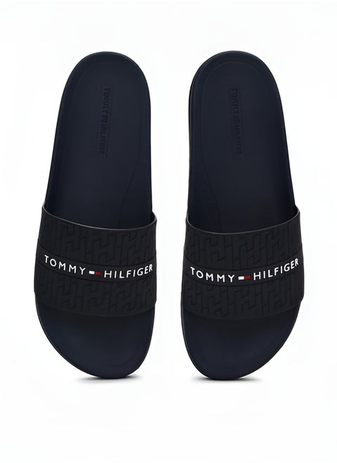 Tommy Hilfiger Men's Logo Embossed Casual Slides - 44 EUR - Standard Size