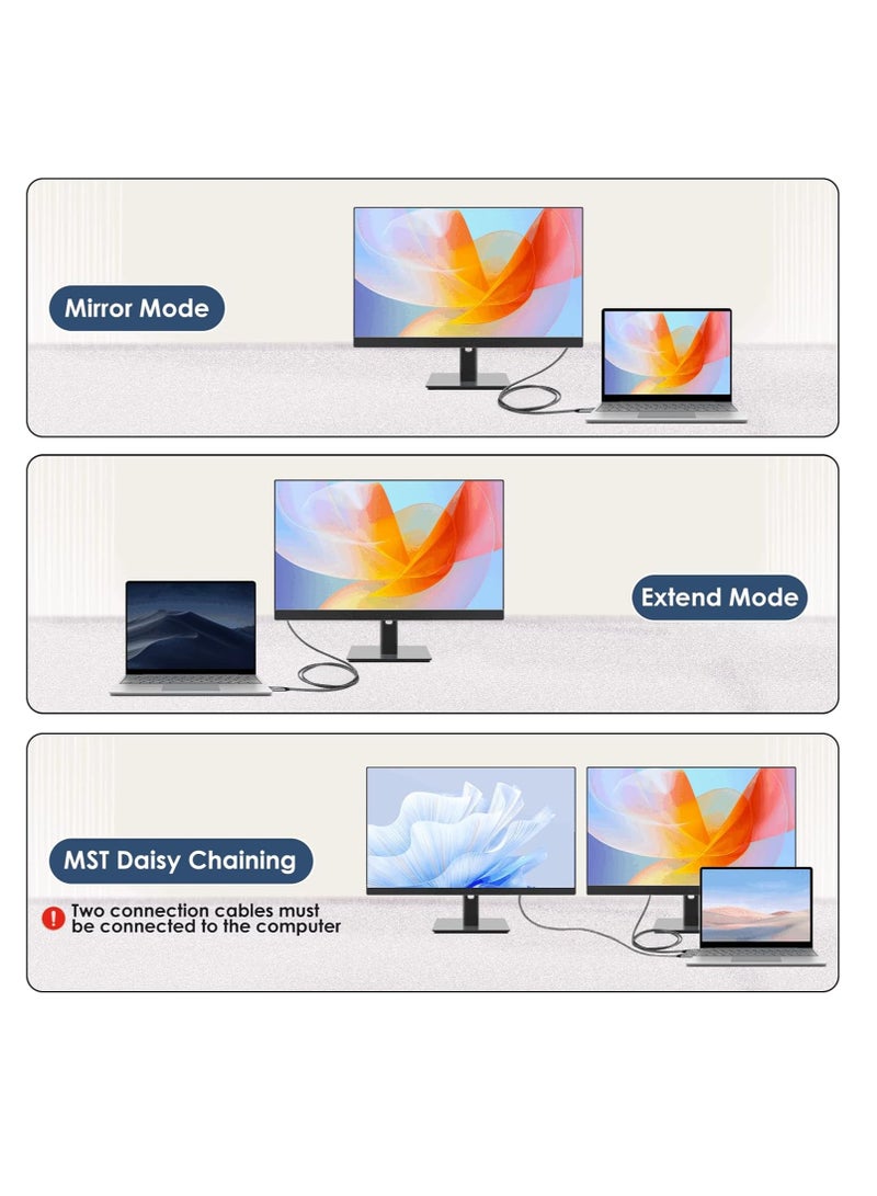 igeekwell 8K DisplayPort to HDMI Cable, (DP to HDMI 4K 120Hz 8K 30Hz Cable) Uni-Directional Display Port to HDMI Monitor Converter Compatible,DP TO HDMI(3M 1PACK) - Image 5