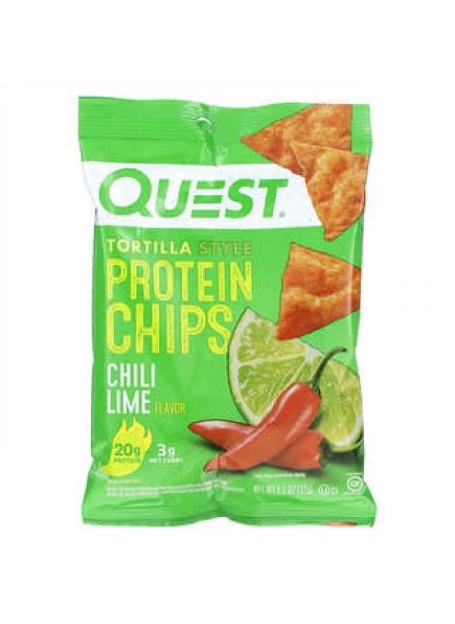 QUEST NUTRITION - Quest Nutrition, Tortilla Style Protein Chips, Chili Lime, 12 Bags, 1.1 oz (32 g) Each - Image 1