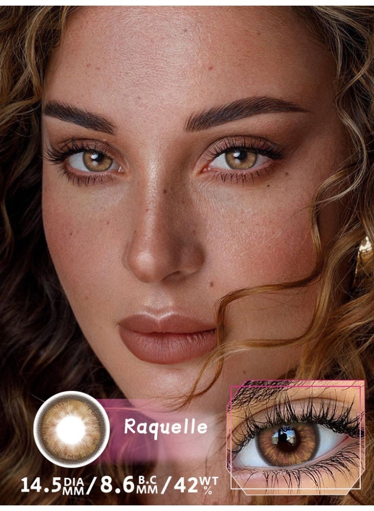 يواي عدسات لاصقة طبيعية بنية UYAAI، عدسات تجميلية للجنسين، عدسات طبيعية وأنيقة، نسبة الماء 42% - Image 1