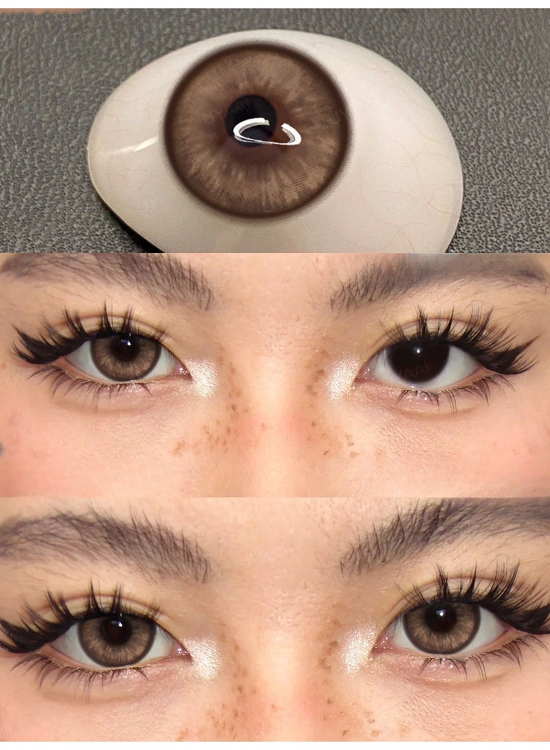 يواي عدسات لاصقة طبيعية بنية UYAAI، عدسات تجميلية للجنسين، عدسات طبيعية وأنيقة، نسبة الماء 42% - Image 5