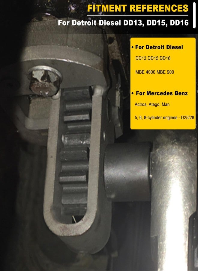 Camoo أداة كامو J-46392 لضبط دوران المحرك، أداة تدوير المحرك مع صندوق تخزين لمحركات ديترويت ديزل DD13، DD15، DD16، MBE4000، MBE900، بديل لأداة تدوير دولاب الموازنة J-46392 W904589046300 - Image 2