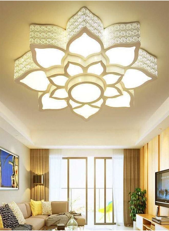 C&C Home Modern Flower Shape LED Acrylic Ceiling Remote Control Adjustable Dimming Light Lamp  - Image 1
