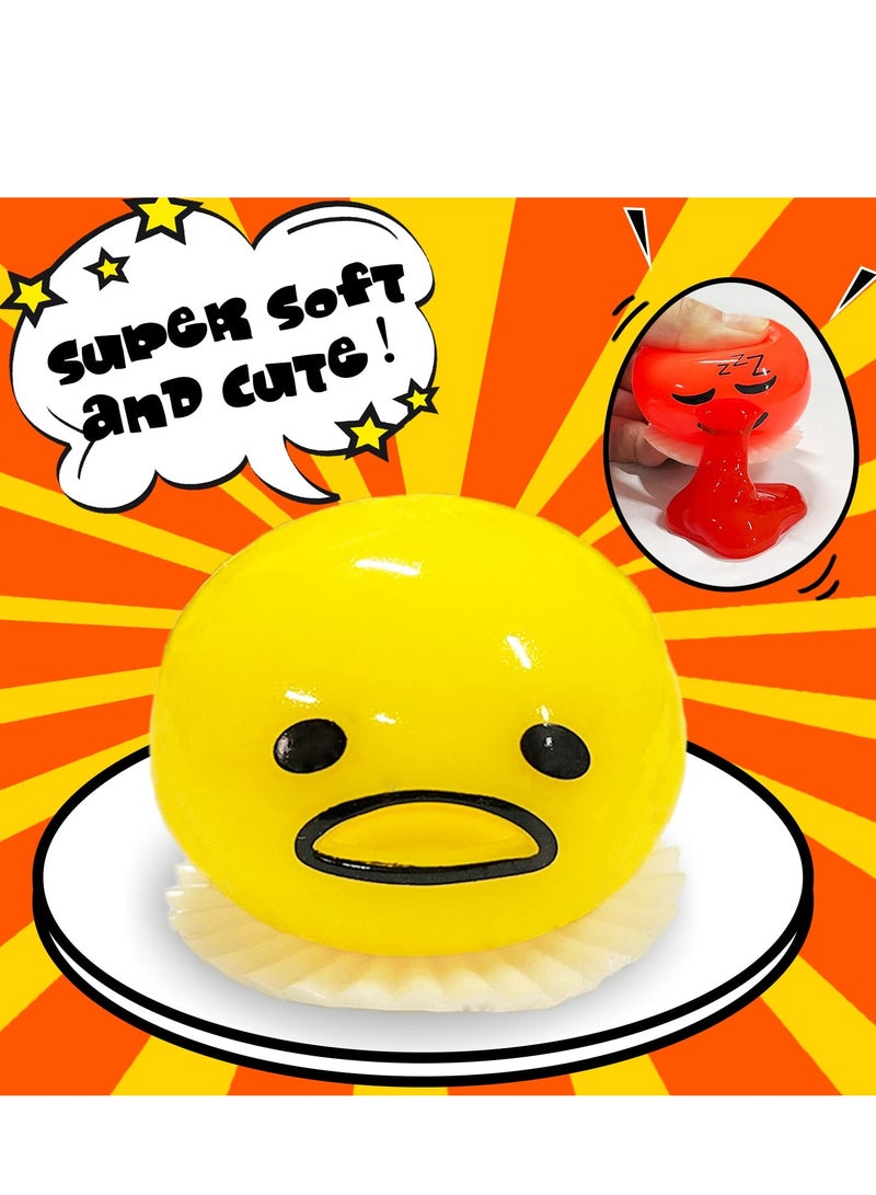 Excefore Slime Stress Egg Ball 12 Pack Vomiting Egg Yolk Stress Ball Prank Egg Toy Round Vomiting Sucking Lazy Egg Yolk Novelty Gifts Release Stress Tricky Game Toys for Kids Adults  - Image 5