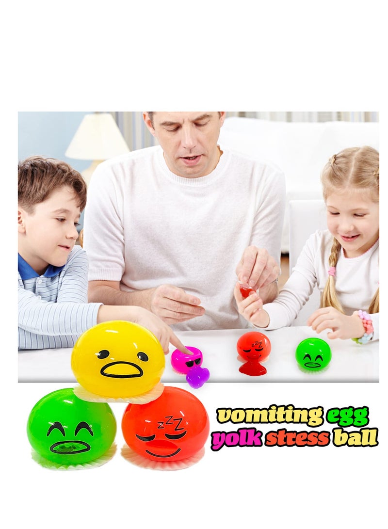 Excefore Slime Stress Egg Ball 12 Pack Vomiting Egg Yolk Stress Ball Prank Egg Toy Round Vomiting Sucking Lazy Egg Yolk Novelty Gifts Release Stress Tricky Game Toys for Kids Adults  - Image 3