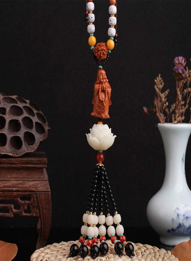 FengShuiGe Stereoscopic Sculpture Lotus Lucky Car House Door Window Charm Hanging Pendant (Laughing Buddha) - Image 2