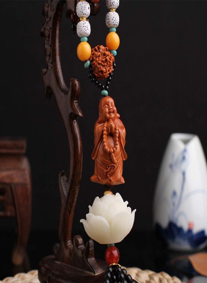 FengShuiGe Stereoscopic Sculpture Lotus Lucky Car House Door Window Charm Hanging Pendant (Laughing Buddha) - Image 3